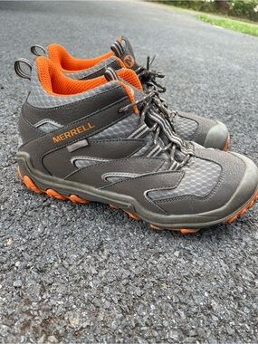 Merrell Brown and Orange kid’s Trail Boots